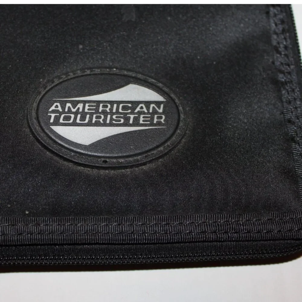 American Tourister Travel Wallet Passport Ticket Holder Document Organizer Black